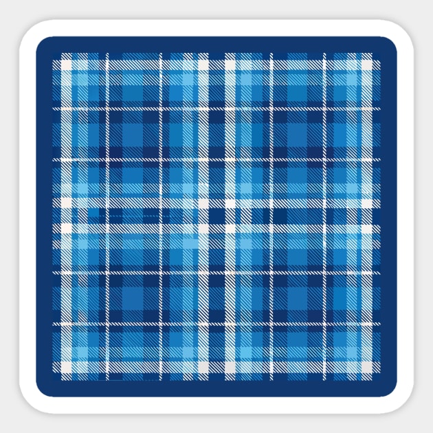 Blue Highland Check – Classic Tartan Style Plaid Pattern Sticker by DonWillisJrArt
